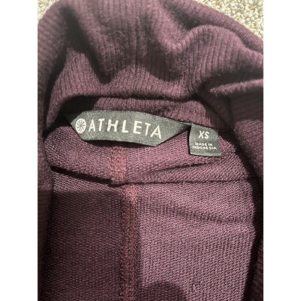 Athleta XS Purple Cardigan Sweater Open Front Thumbholes - Picture 5 of 9